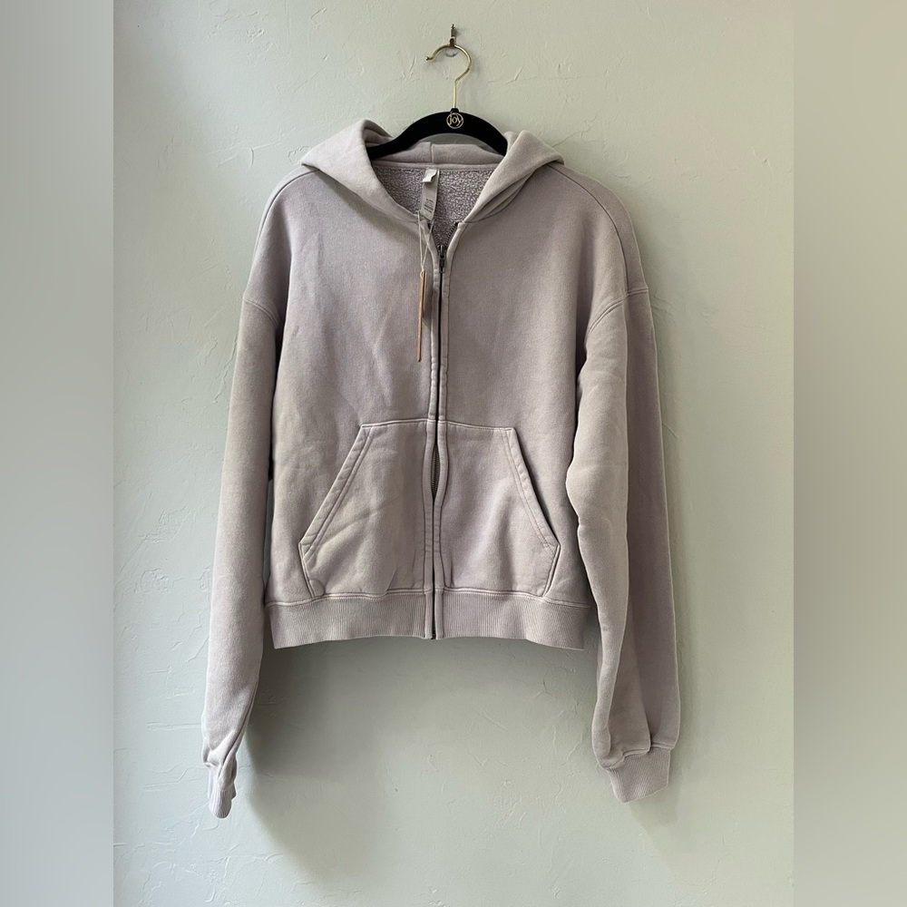 Vintage Fleece Zip-Up Hoodie in Stone - Picture 2 of 6